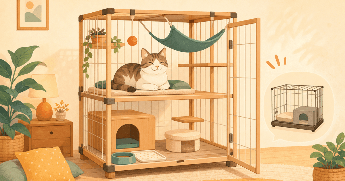 猫用ケージの選び方｜大きさ・段数・素材をタイプ別に比較（留守番・多頭飼い・防災）
