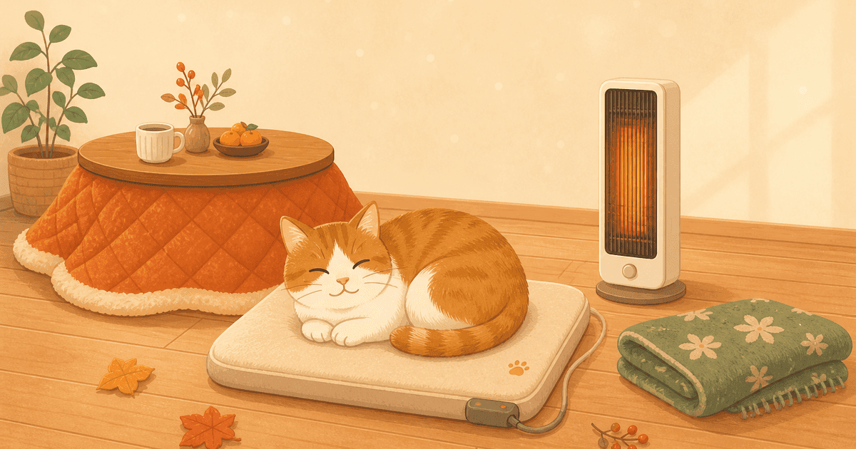 猫用ヒーター・あったかグッズの選び方比較｜電気マット・遠赤外線・こたつ・非電化の違いと安全な使い方