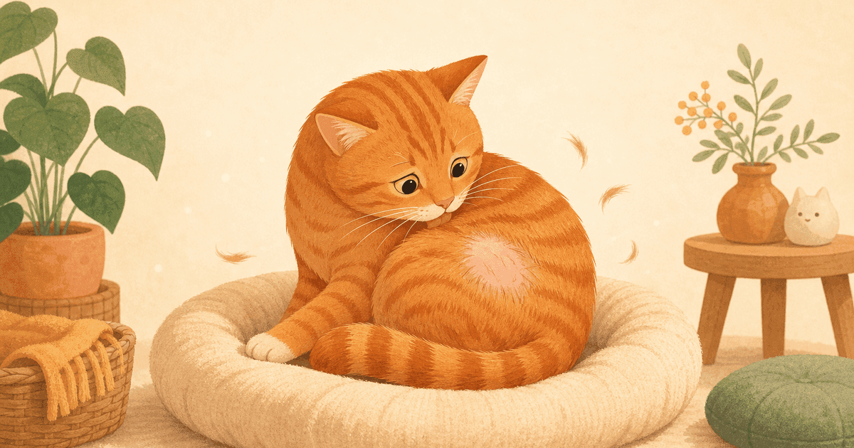 猫の過剰グルーミング(舐めすぎ)と脱毛｜心因性かも？原因・受診の見極め・対策