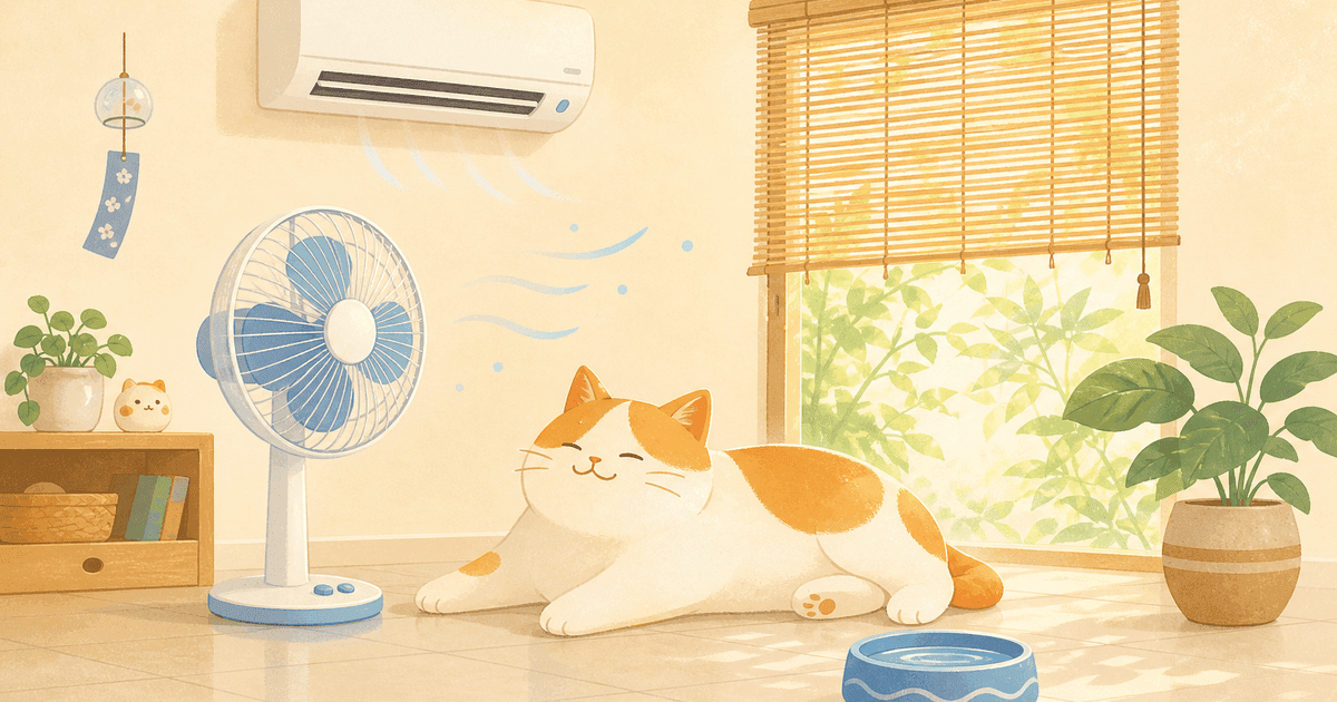 猫の夏の暑さ対策と熱中症｜室温の目安・危険なサイン・留守番中の備え