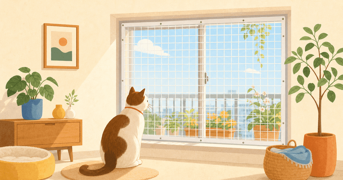 夏の窓・網戸から猫を守る｜網戸破り・脱走・転落(高所落下症候群)の防ぎ方