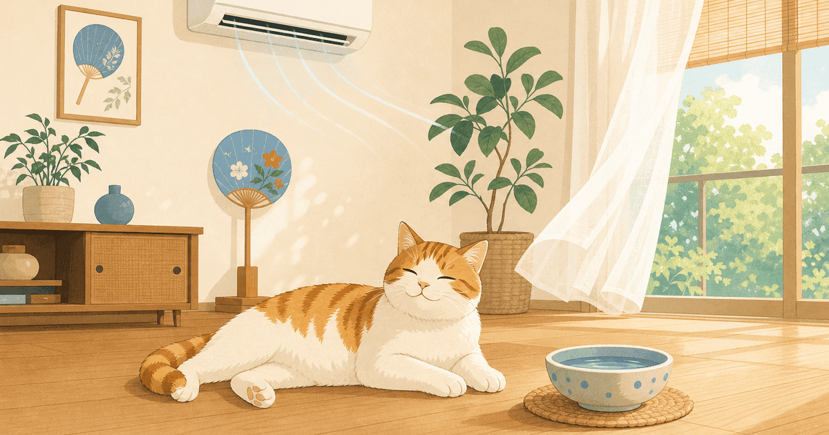 夏の猫の留守番と冷房｜エアコンつけっぱなしの是非と室温・湿度管理の実践