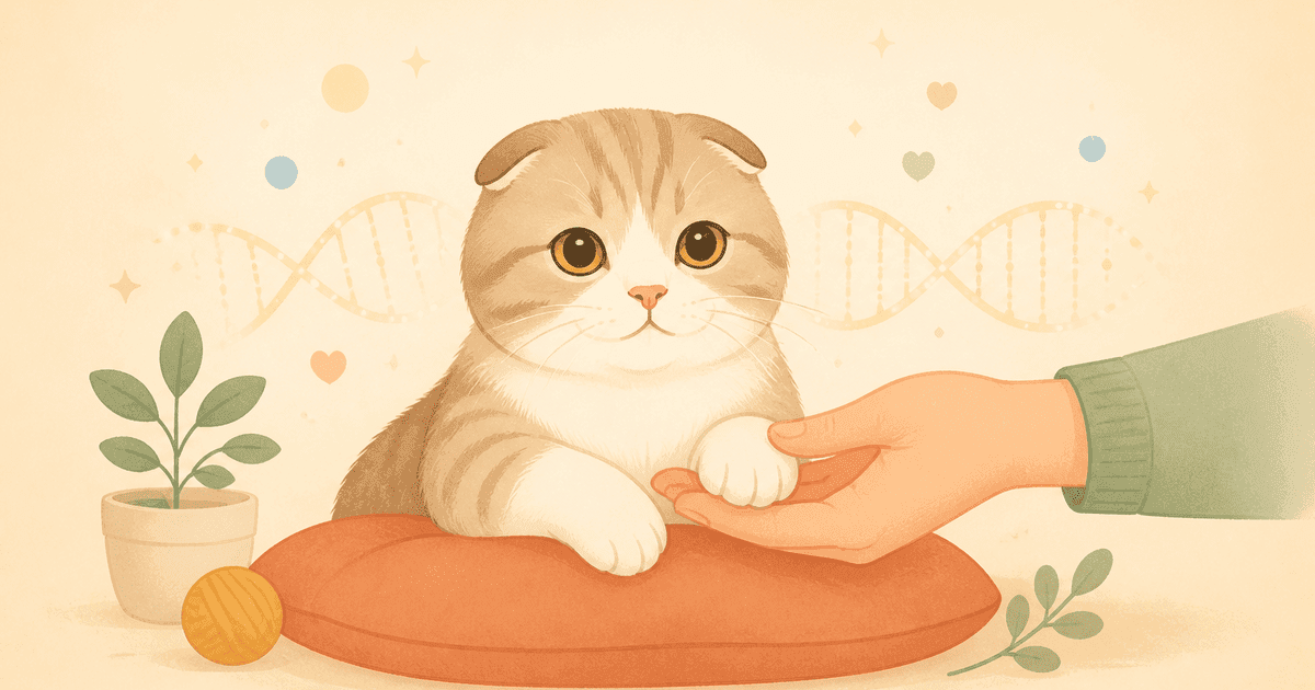 折れ耳猫の骨軟骨異形成症とTRPV4変異｜2026年の国内8,610頭解析でわかったこと