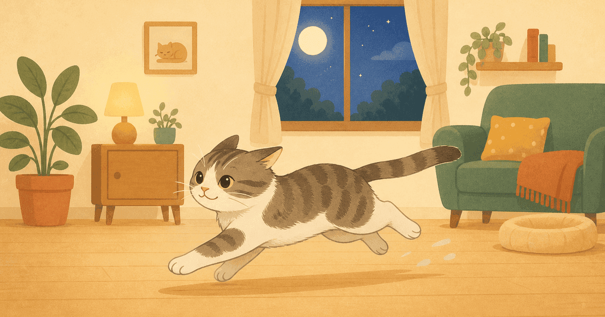 猫の夜の運動会はなぜ起こる？深夜に走り回る理由と叱らない対策