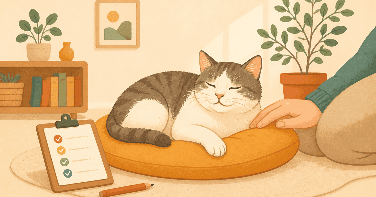猫のQOLを飼い主が測る「FelQoL」|2026年に検証された7つの領域と、わが家版チェックの作り方