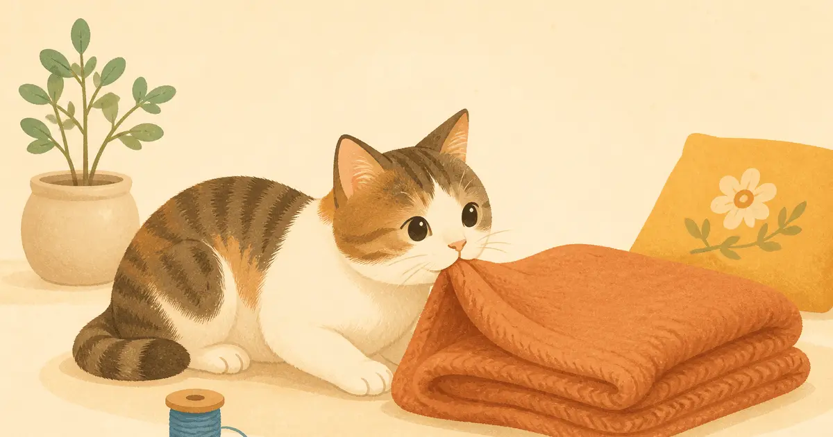 猫が布やビニールを食べてしまう｜異食症・ウールサッキングの原因と対策・危険なサイン