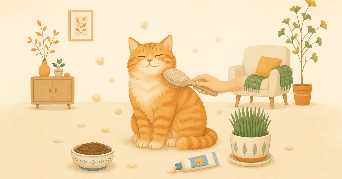 猫の毛玉ケア用品の選び方比較｜毛玉ケアフード・おやつ/サプリ・毛玉排出ペースト・猫草を目的表示・与える場面・カロリーで見分ける