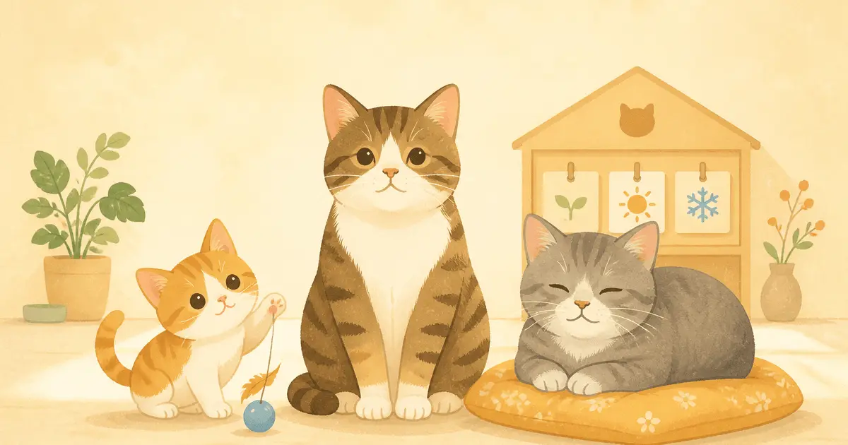猫の年齢は人間でいうと何歳?ライフステージの区切りと年齢ごとに変えるケア
