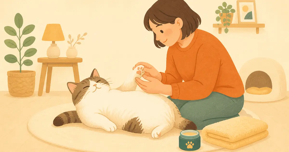 猫の肉球ケアとトラブル｜ガサガサ・ひび割れ・色の変化の原因と受診の目安
