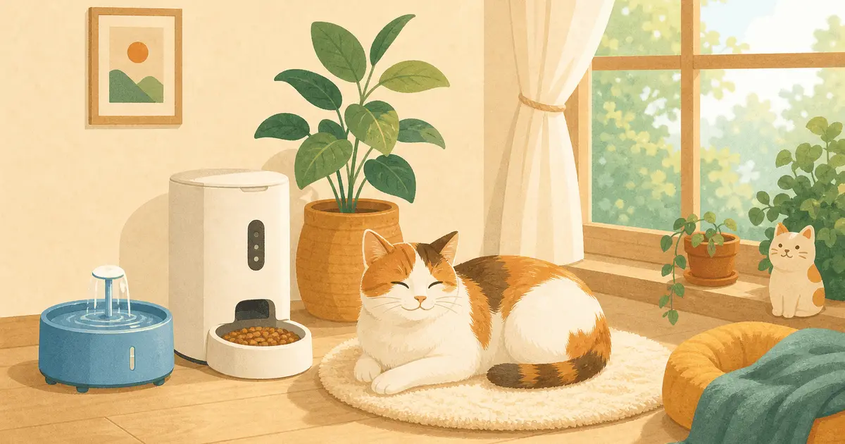 猫のお留守番の準備は何時間まで？水とフード・トイレ・室温の整え方