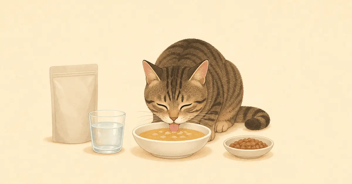 猫の水分補給スープ・ゼリーの選び方比較｜総合栄養食か一般食か、与える量と1日のコスト